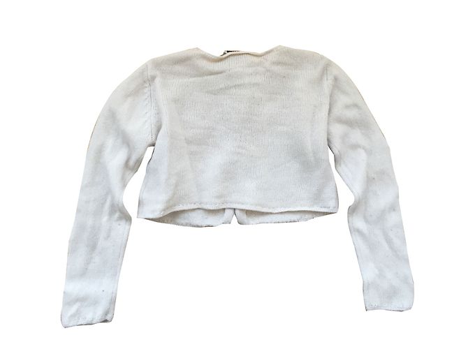 Cardigan Burberry en cachemire couleur eggshell Blanc cassé - vue 2