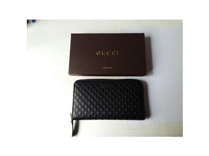 Portafoglio con zip Gucci Micro in pelle nero - vista 3