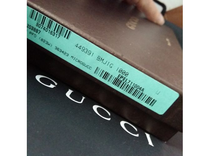 Portafoglio con zip Gucci Micro in pelle nero - vista 6