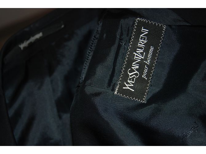 Yves Saint Laurent Wool Suit Jacket Navy Blue - view 4