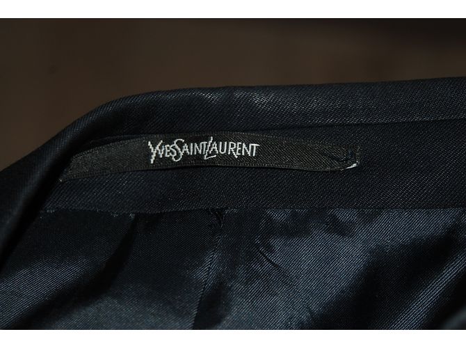 Yves Saint Laurent Wool Suit Jacket Navy Blue - view 6