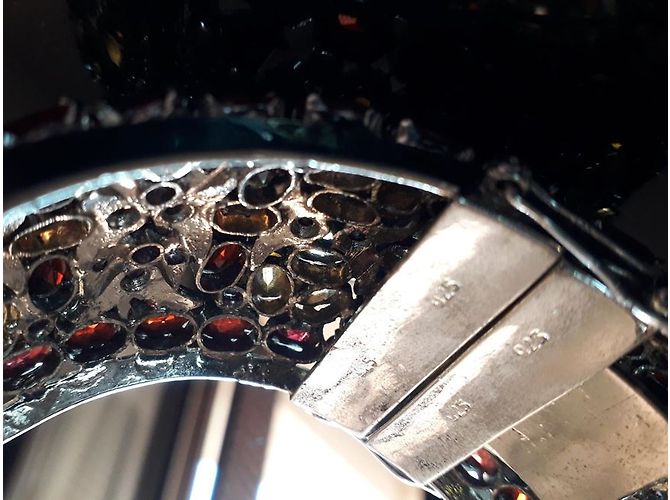 Autre Marque Bracciale in argento 925 rodiato e pietre semi preziose - vista 3