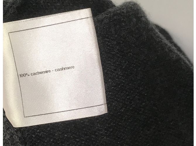 Chanel CC-Logo-Verschlüsse aus 100% Kaschmir Grau - Ansicht 5