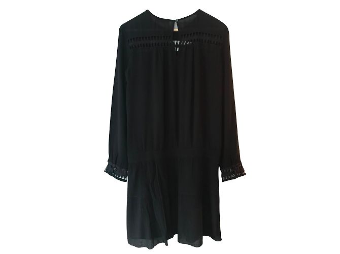 Ba&Sh Schwarzes Kleid mit Gürtel - Ansicht 2