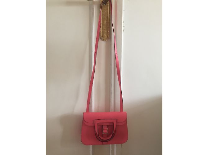 Borsa Hermès Halzan mini Rose Azalée Rosa - vista 3