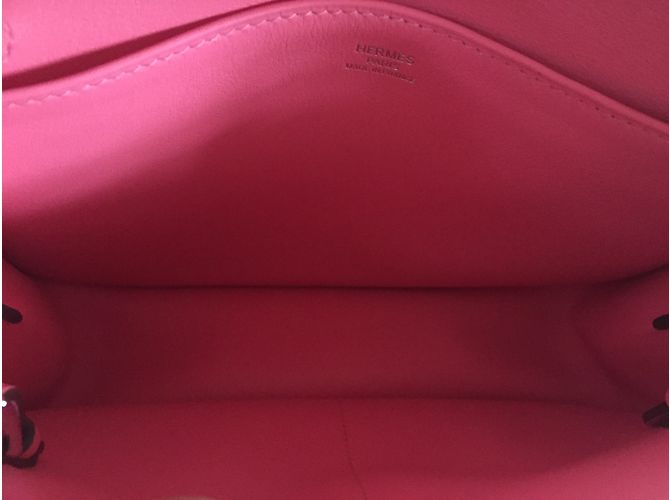 Borsa Hermès Halzan mini Rose Azalée Rosa - vista 6