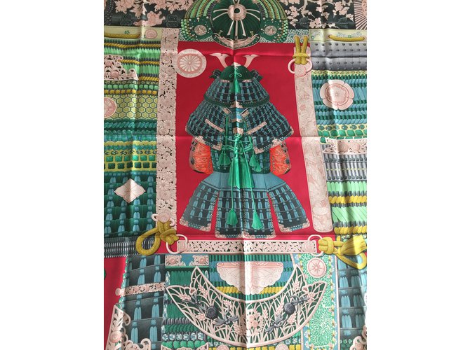 Hermès Square Hermes 90 cm Samurai Stampa Aline Honoré Multicolore - vista 2