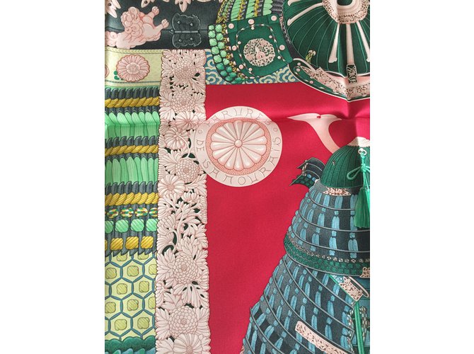 Hermès Square Hermes 90 cm Samurai Stampa Aline Honoré Multicolore - vista 3