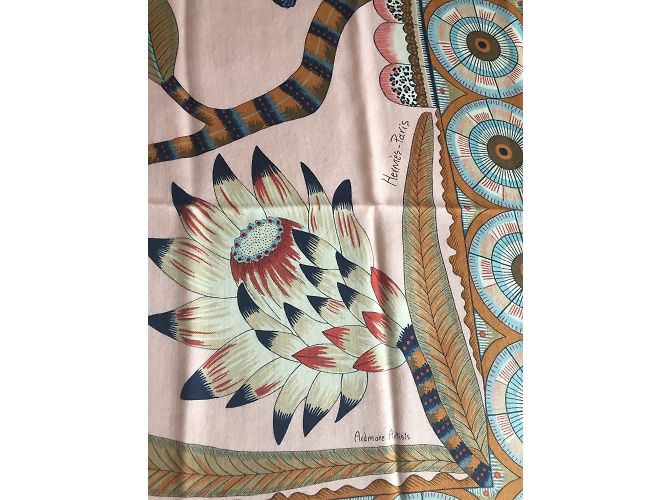 Hermès Scialle di seta e cashmere di Hermana Savana Dance Rosa - vista 3
