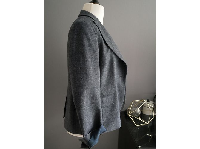 Carven Navy Blue Wool Blazer Jacket Dark blue - view 3