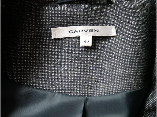 Carven Navy Blue Wool Blazer Jacket Dark blue - view 4