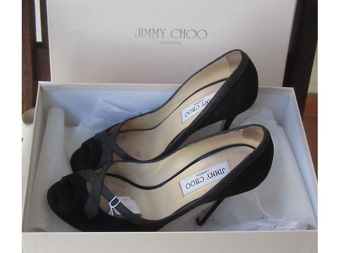 Jimmy Choo Pumps aus Leder und schwarzem Wildleder 37,5 - Ansicht 3