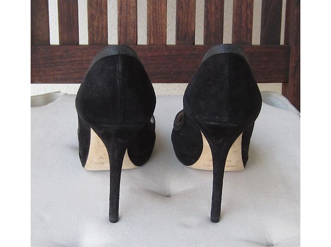 Jimmy Choo Pumps aus Leder und schwarzem Wildleder 37,5 - Ansicht 4