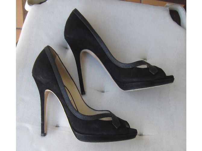 Jimmy Choo Pumps aus Leder und schwarzem Wildleder 37,5 - Ansicht 6