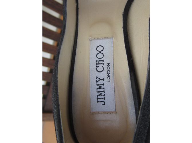 Jimmy Choo Pumps aus Leder und schwarzem Wildleder 37,5 - Ansicht 7