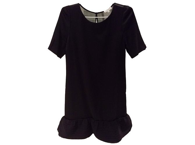 Claudie Pierlot Satinkleid Schwarz - Ansicht 2