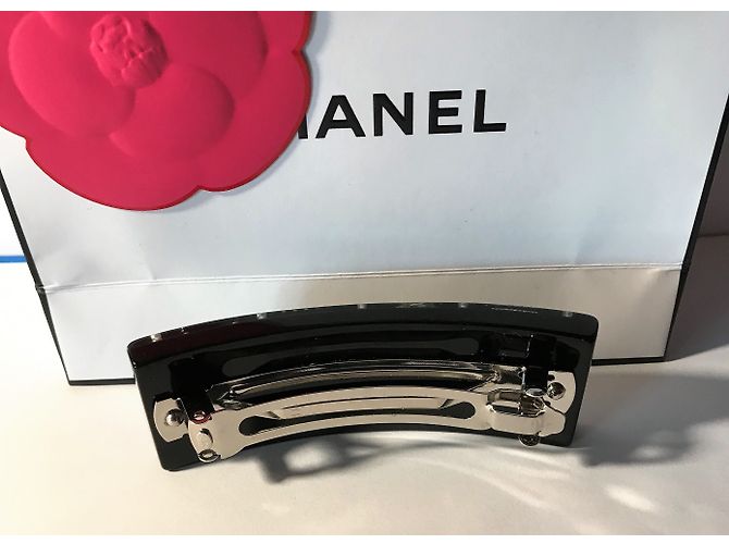 Chanel Fermaglio per capelli splendido / Fermaglio per capelli * Raro * Nuovo Nero - vista 8