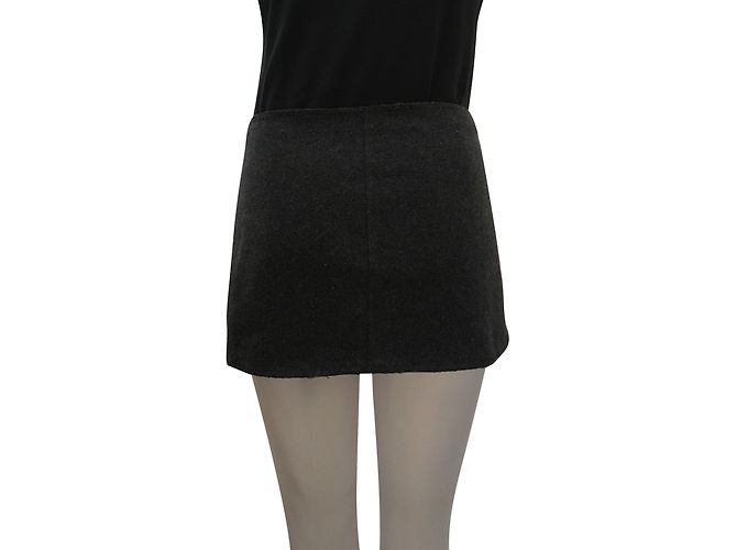 Mini falda Zara de lana gris Gris antracita - vista 2