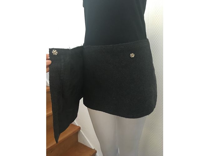 Mini falda Zara de lana gris Gris antracita - vista 4