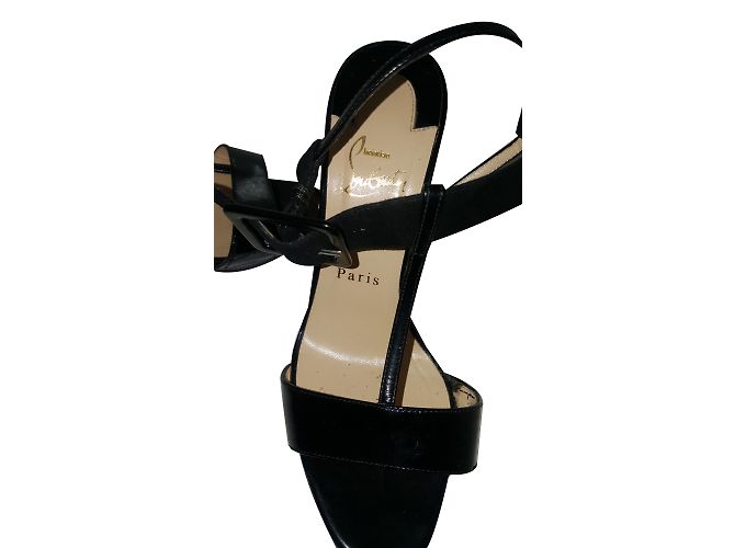 Sandali Christian Louboutin Salome in vernice nera Nero - vista 2