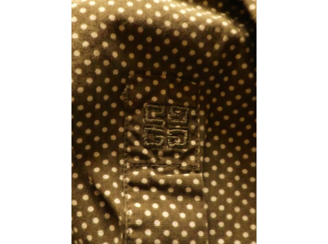 Camicia Givenchy in cotone marrone con ricamo Taglia 39 - vista 7