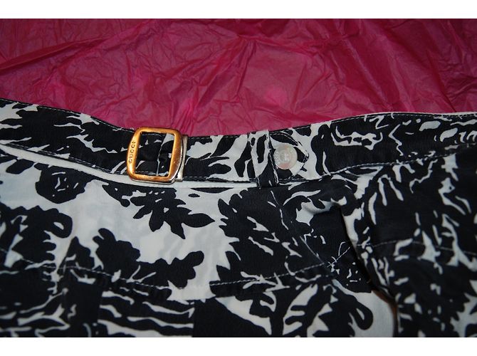 Gucci Seidenbluse Trompe l'oeil Effekt Schwarz Eggshell Aus weiß - Ansicht 3