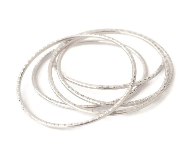 Autre Marque Set di 5 braccialetti braccialetti placcati argento - vista 3