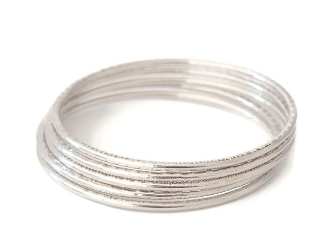 Autre Marque Set di 5 braccialetti braccialetti placcati argento - vista 4