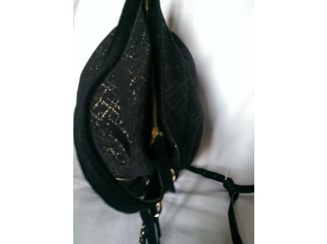 Autre Marque Borsa Maradji in pelle di capretto velluto nero e jacquard oro - vista 6