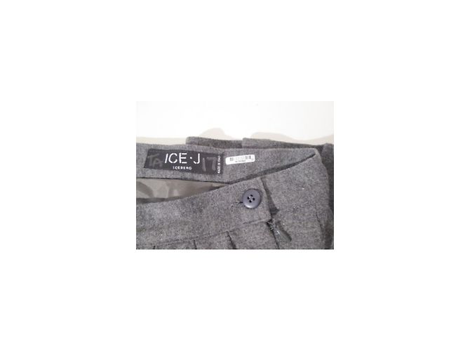 Minifalda plisada Iceberg Ice J de lana gris oscuro Gris antracita - vista 2