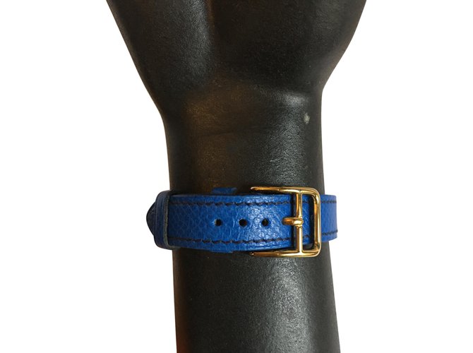 Hermès Kelly Azul Dorado - vista 4