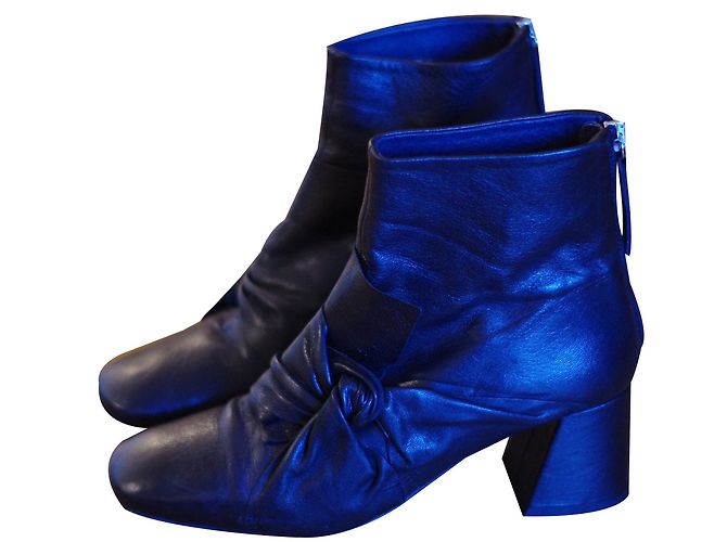 Topshop Stivaletti con nodo in pelle nera Nero - vista 2