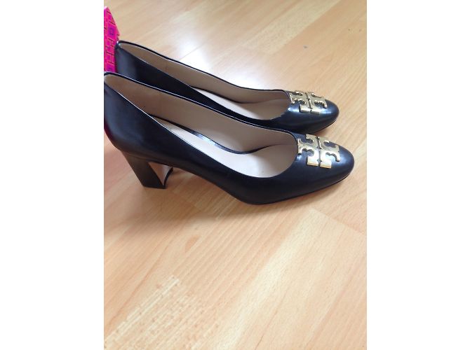 Décolleté Tory Burch Raleigh in pelle nera Nero - vista 3