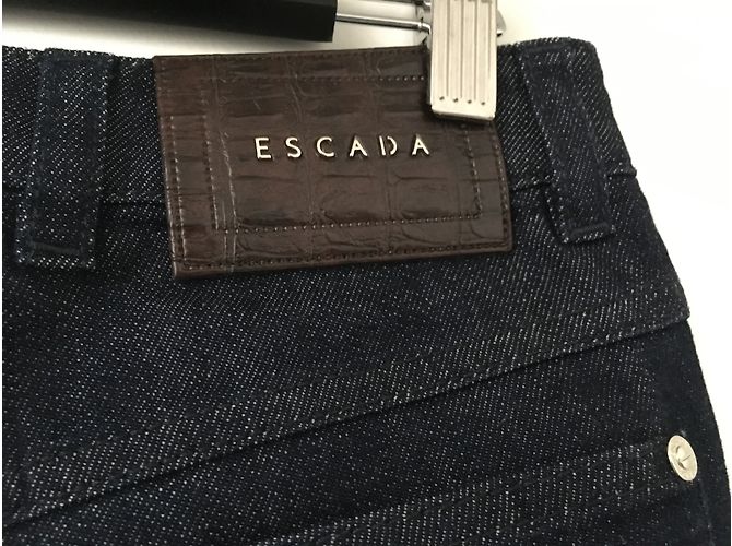 Escada Jeans mit hoher Taille Denim hellblau dunkelblau - Ansicht 3