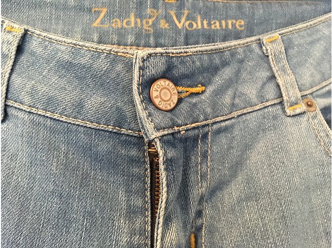 Zadig & Voltaire Vaqueros Denim Azul Claro Corte Recto - vista 2
