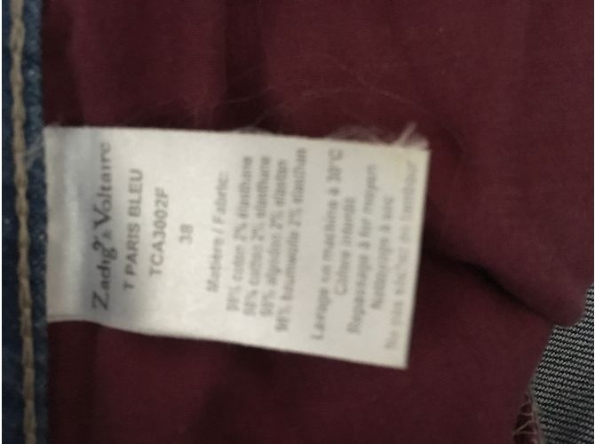 Zadig & Voltaire Vaqueros Denim Azul Claro Corte Recto - vista 4