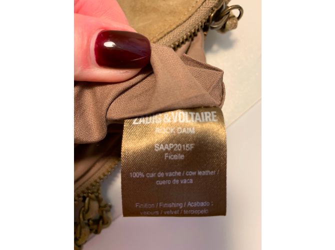 Clutch Zadig & Voltaire Rock Beige in Nubuck - vista 6