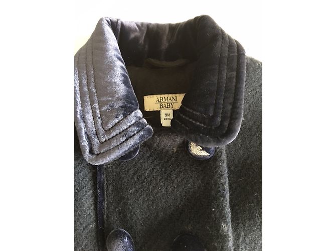 Autre Marque Armani wool coat navy blue girl 9-12 months - view 3