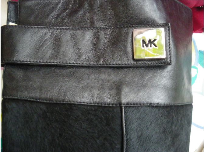 Autre Marque Botas negras de piel de becerro efecto pony Negro - vista 6