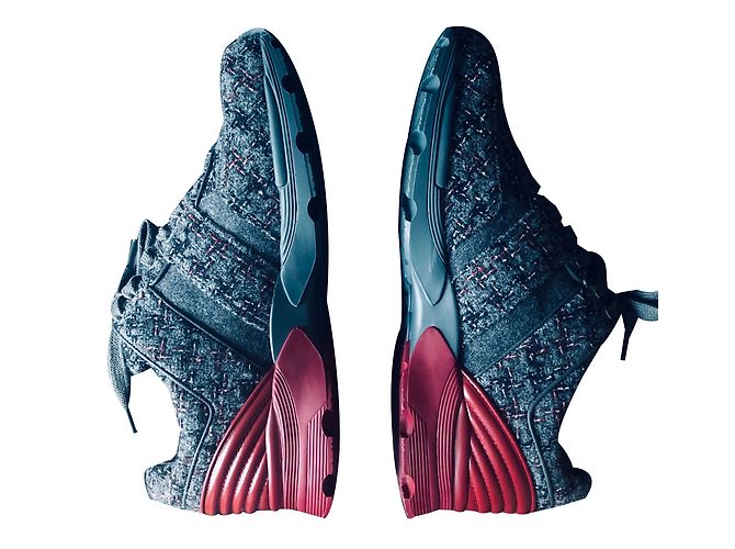 Scarpe da ginnastica Chanel Rosso Bordò Grigio antracite - vista 2