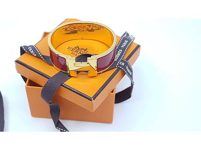 Hermès Pulsera Clic H Roja Dorado - vista 2