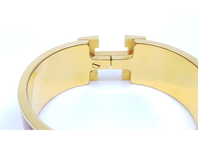 Hermès Pulsera Clic H Roja Dorado - vista 4
