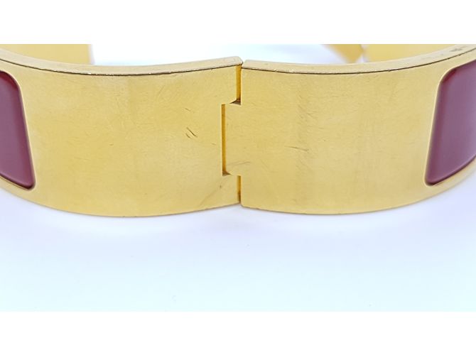 Hermès Pulsera Clic H Roja Dorado - vista 7
