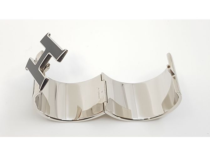 Hermès Pulseira Clic H Preto Prata - vista 4