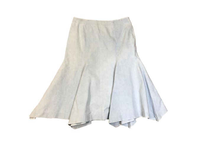 Falda midi de denim azul claro Angelo Tarlazzi - vista 2