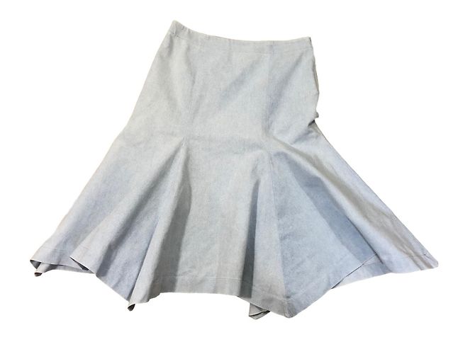 Falda midi de denim azul claro Angelo Tarlazzi - vista 3