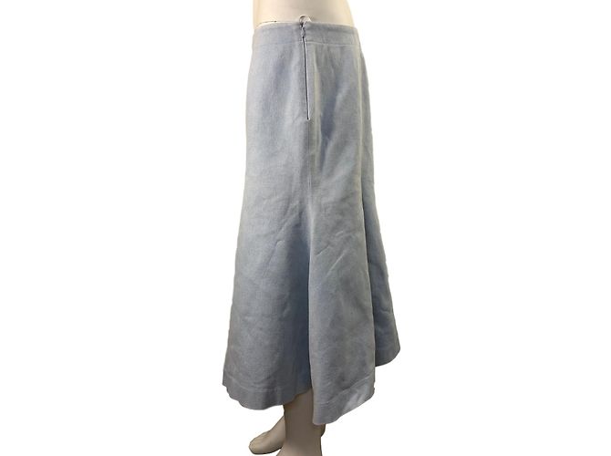 Falda midi de denim azul claro Angelo Tarlazzi - vista 4