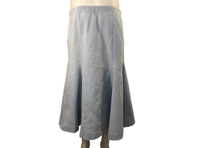 Falda midi de denim azul claro Angelo Tarlazzi - vista 5
