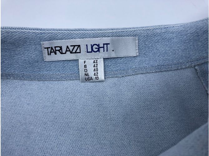 Falda midi de denim azul claro Angelo Tarlazzi - vista 7