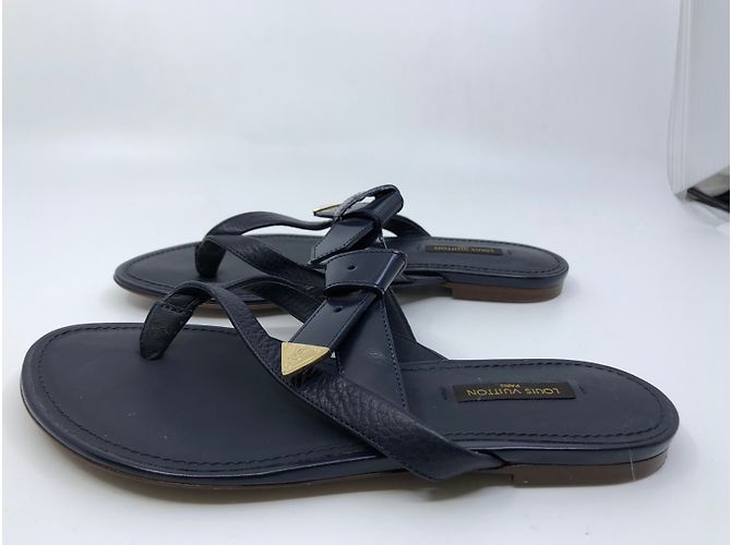 Louis Vuitton Sandali in pelle Blu navy - vista 5